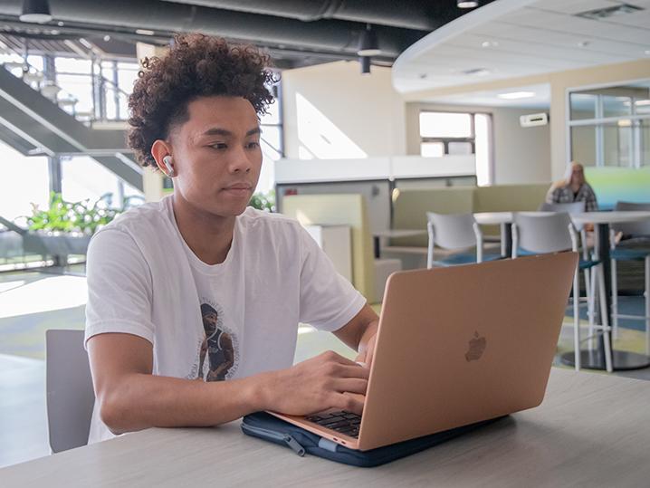 student on a laptop